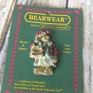 Boyd's Bear Womans Brooch Pin Santa's Helper